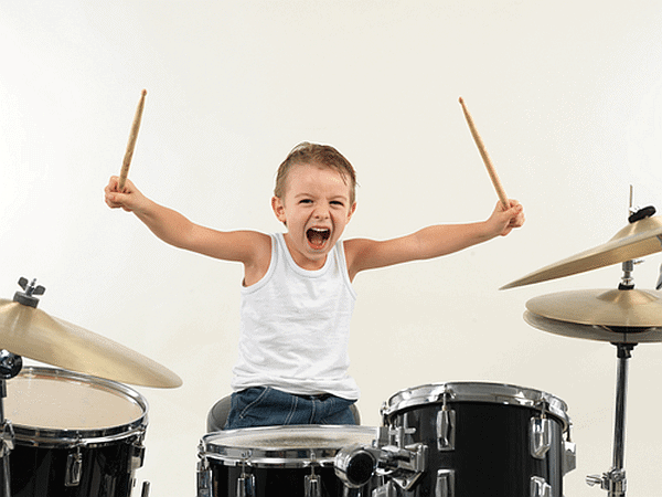 Child Playing Drums