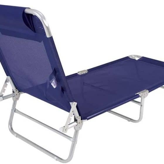 Cadeira Espreguicadeira Mor Azul Aluminio 5 &Ndash;